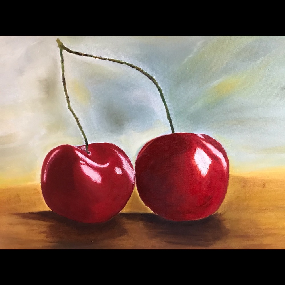 Original Painting Cherries still life 24”x18”